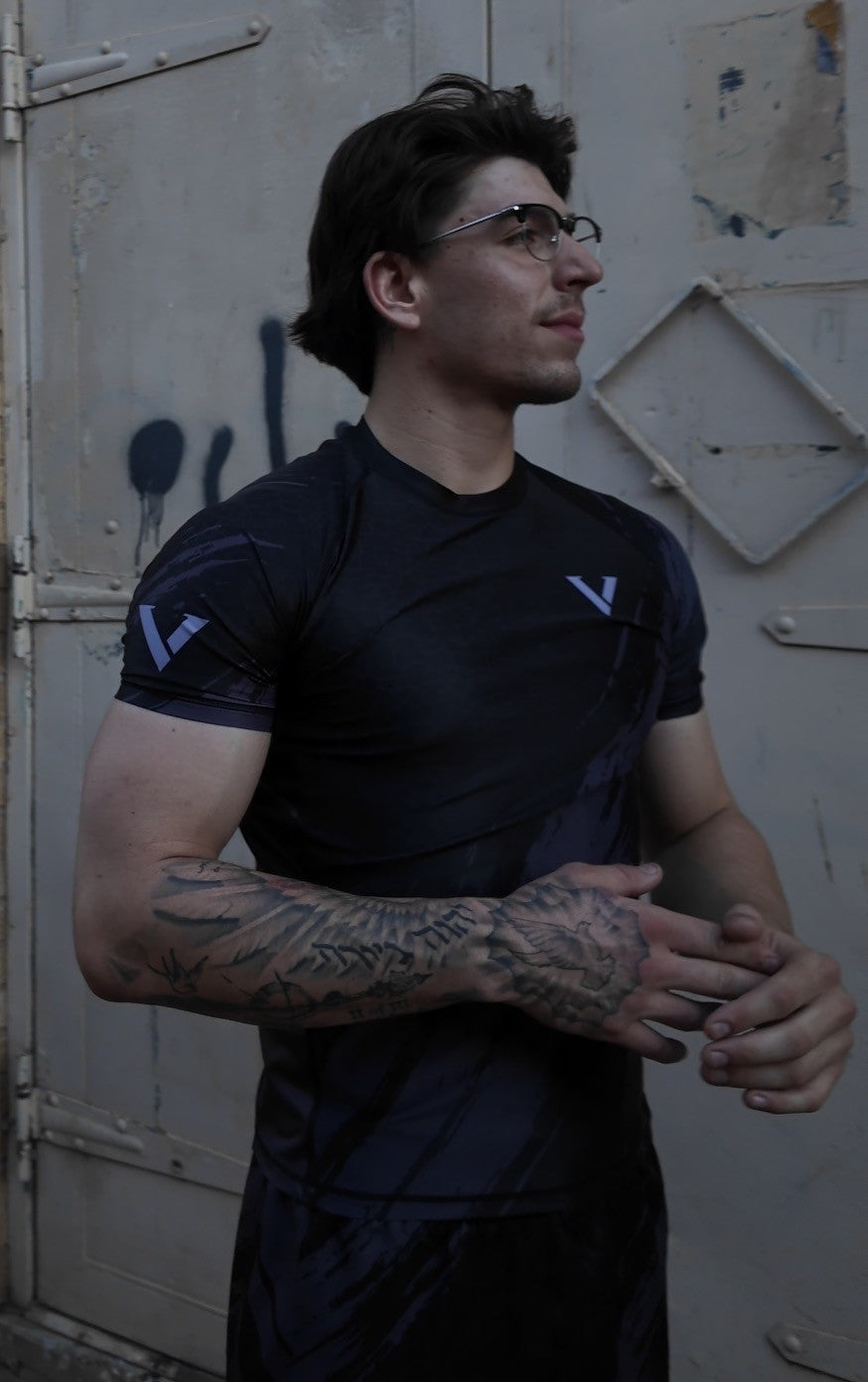 Stealth Black Rash Guard Set
